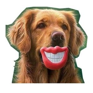 Prettysell Dog Toy Red Lips for Pet Dog- Photo Props- Squeaky Chewy toy
